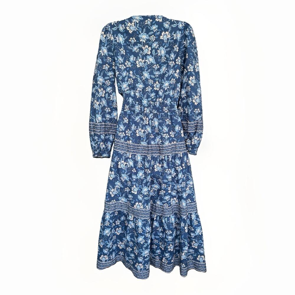 NEW Loft Paisley Bow Pocket Boho Maxi Dress Blue NWT Size XS Cottagecore Boho - Picture 9 of 14